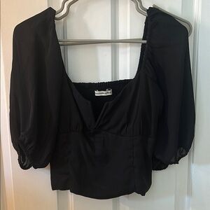 Abercrombie & Fitch Black Puff Sleeve Blouse